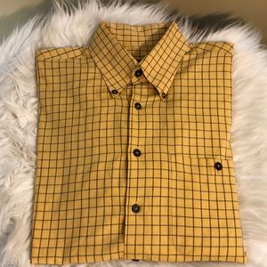 Yellow checked Scott Barber dress shirt